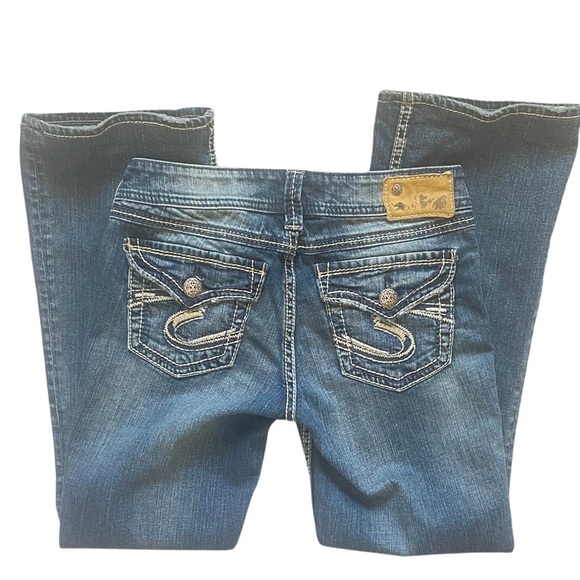 Silver Suki Blue Denim Flare Wide Leg Denim women’s 27x32 - Picture 2 of 9